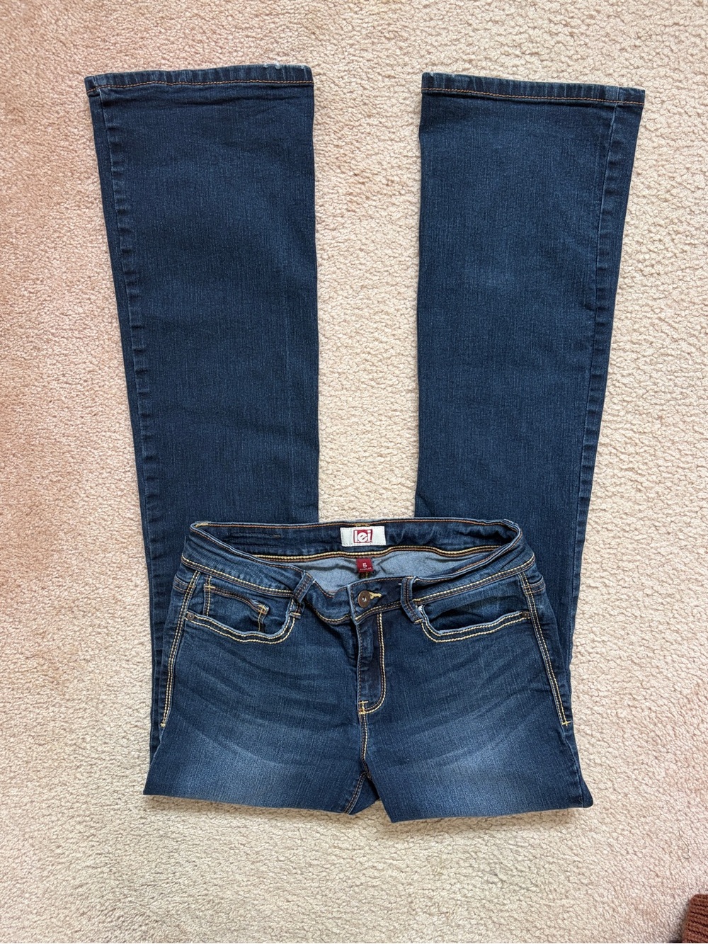 y2k vintage denim L.E.I. dark wash bootcut flare jeans